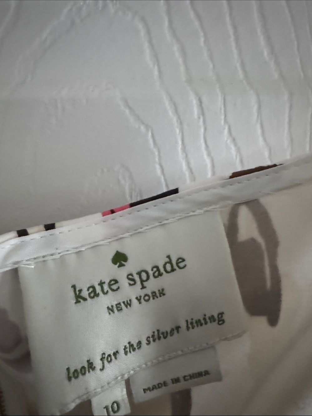 kate spade White Dress with Brown and Black Abstract Print - Picture 4 of 8